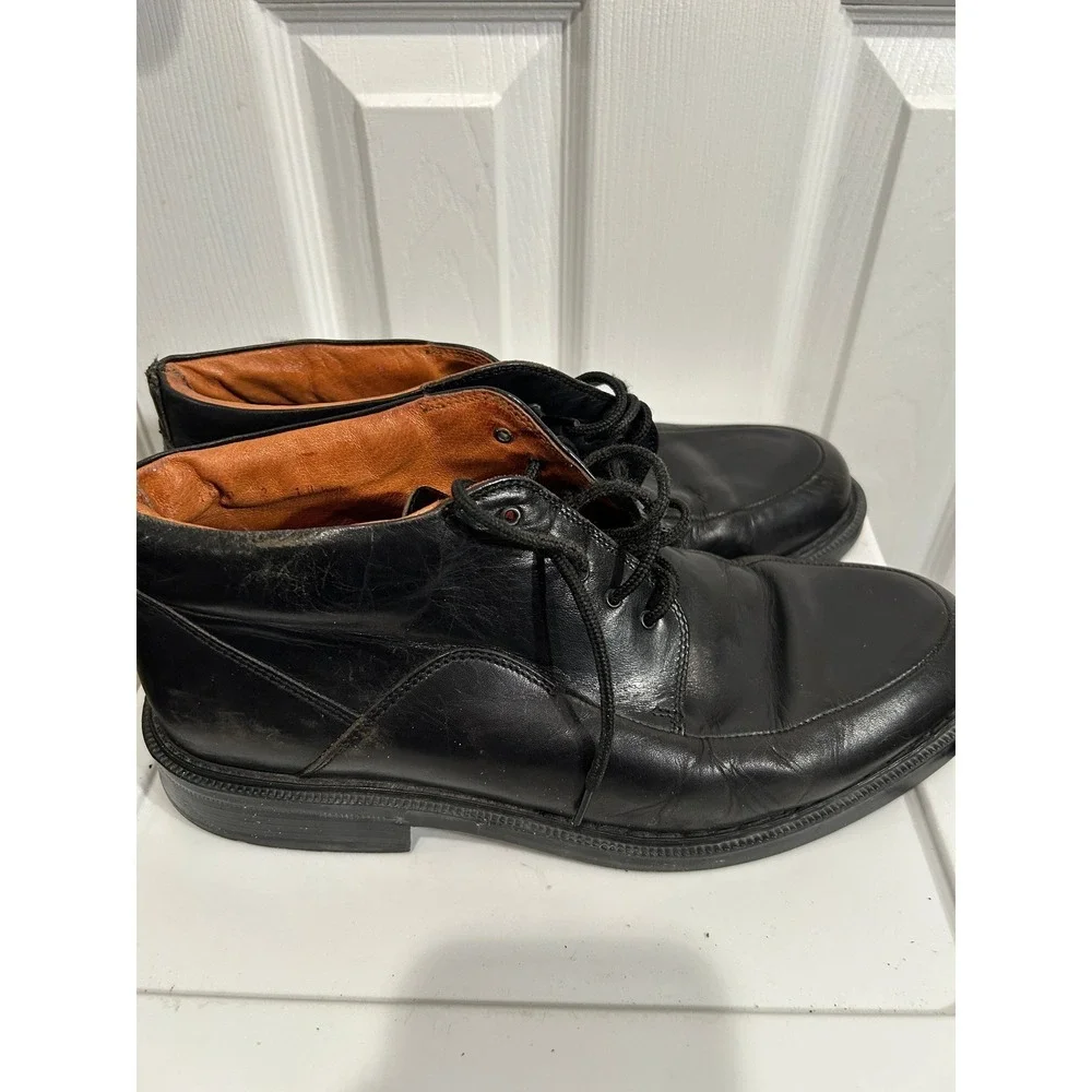 Johnston & Murphy Black Leather Chukka Boots Mens Size‎ 11 Mid Top